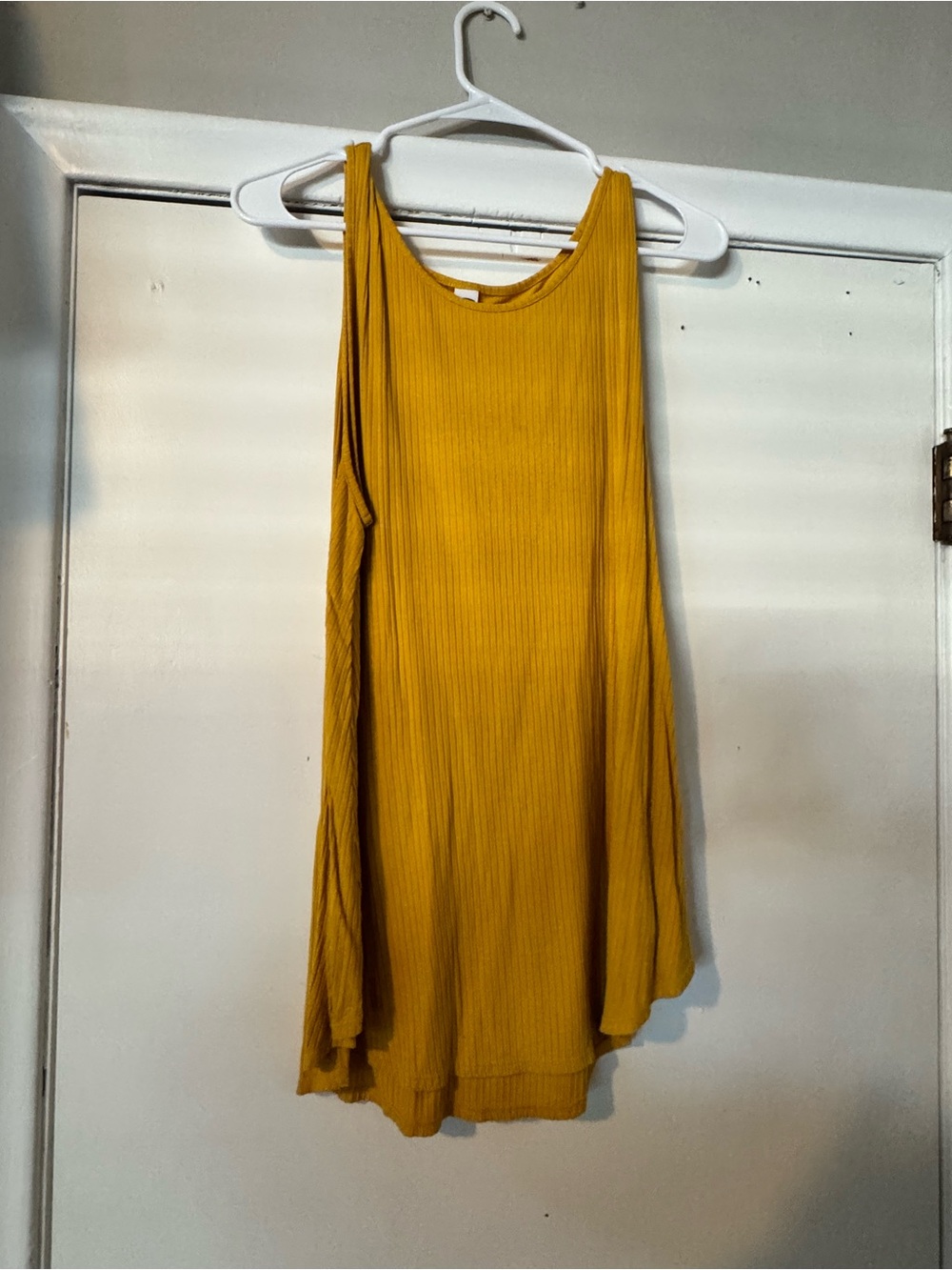 Old Navy Ribbed Tank Dress in Mustard Yellow